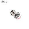 Alisouy 2pcs Stainless Steel Dolphin Lizard Sun Moon Cross CZ Women Men Ear Stud Earring Tragus Helix Cartilage Piercing Jewelry