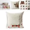 Luxurious 18" Merry Christmas Pillow Case Cotton Linen Cushion Cover For Home Decor