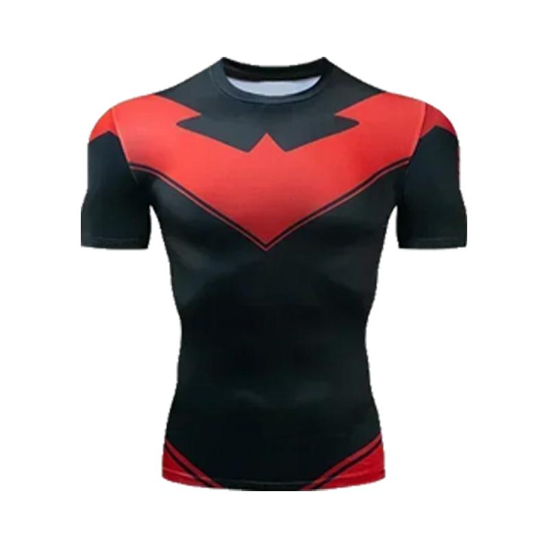 Red Nightwing Short-Sleeved Compression Shirt Print T-Shirt for Adults 2025 New Product Fitness Loose and Casual Top