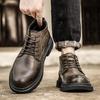 2024 Mens Sneakers Leather Men Fashion Casual Shoes Luxury Brand Male Comfortable Ankle Boots All-match for Men Motorcycle Boots
