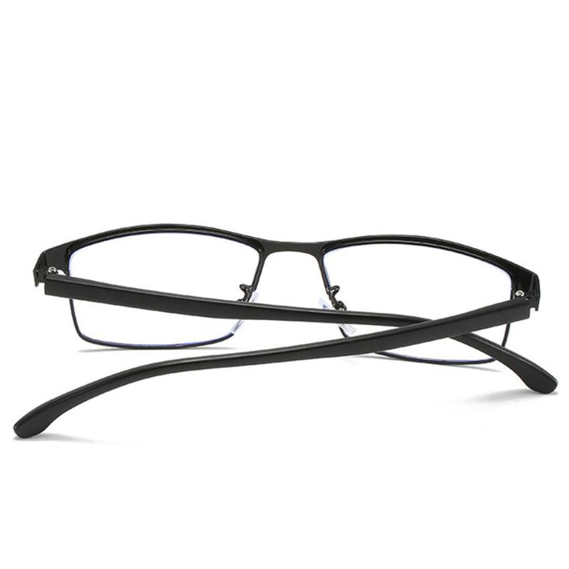 Full Frame Blue Light Blocking Square Prescription Spectacle Women Men Metal Minus Lens Okulary Korekcyjne  0 -0.5 -1.0 To -6.0