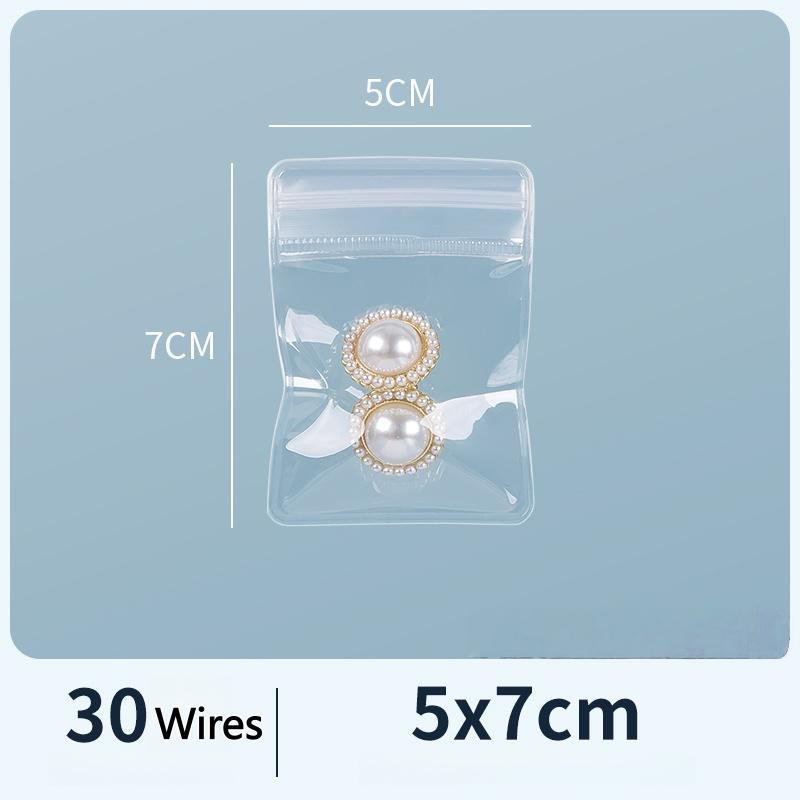 10/100pcs Clear EVA Zipper Bags Resealable Jewelry Pouches Anti Tarnish Storage for Bracelets Necklaces Beads