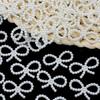 (100Pcs/pack)17*29mm Resin Imitation Pearl Bow Jewelry Accessories Hollow Phone Case Decoration Material Diy  Holiday Decoration
