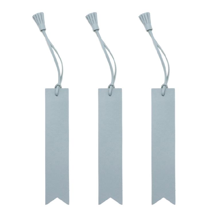 

3Pieces Handmade Leather Bookmarks Book Page Markers wiht Tassels Embellishments Gifting For Book Lovers Teacher Student синій