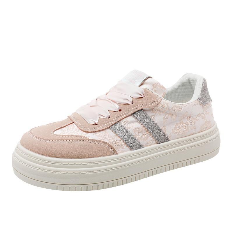 Spring and Summer New Breathable Casual Shoes Women's Fashion Versatile Color Matching Board Shoes Student Platform White Shoes
