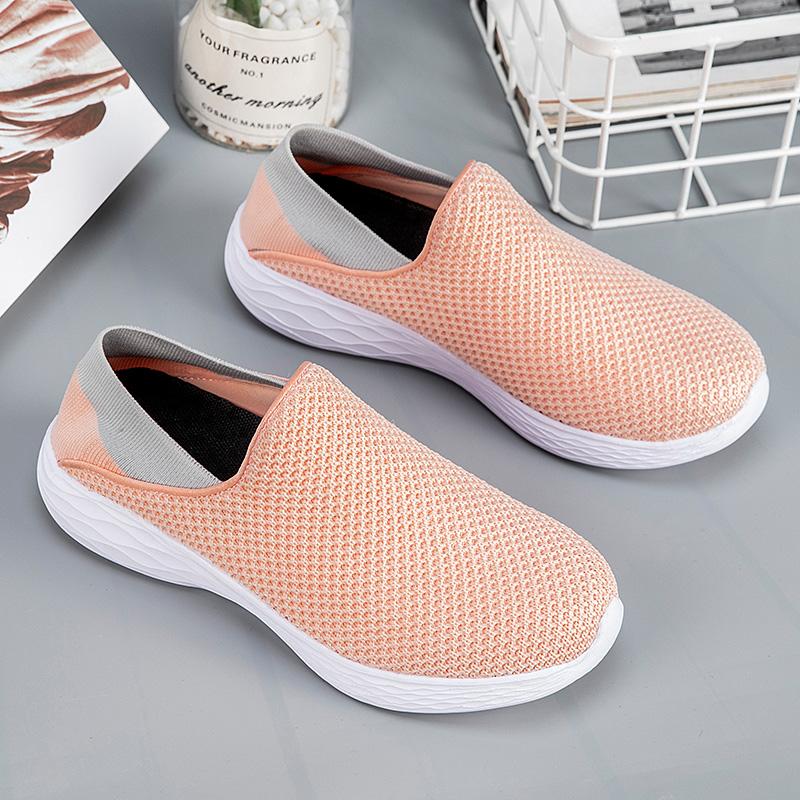 

Fashion Sneakers Men Mesh Breathable Casual Men Shoes Unisex Light Soft Thick Sole Hole Couple Shoes Athletic Sneakers Women Shoes 35 розовый