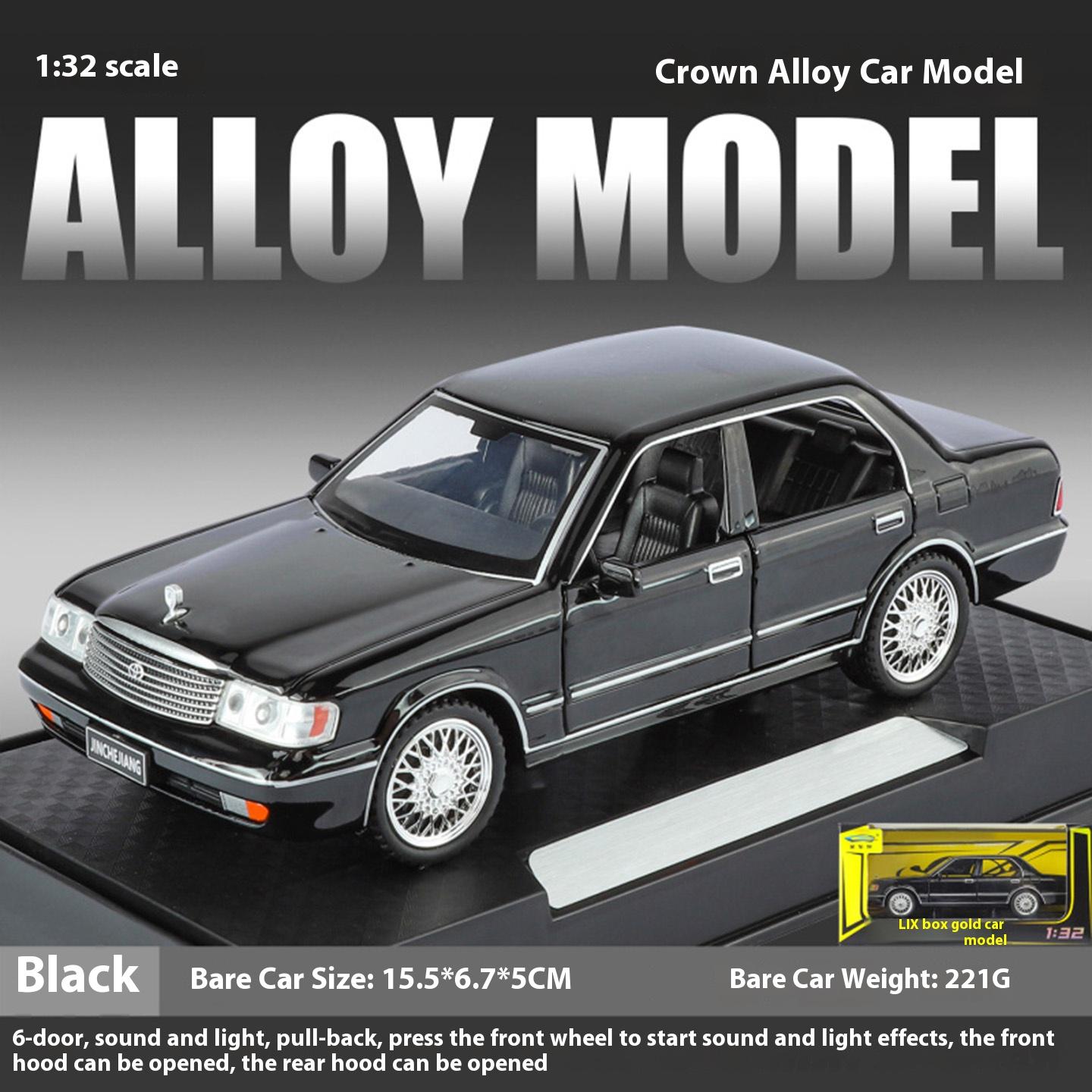 

1/32 Metal Die-cast Toyota Crown Automobile Model Simulation Sound and Light Belt Base Children s Toys Birthday Gift