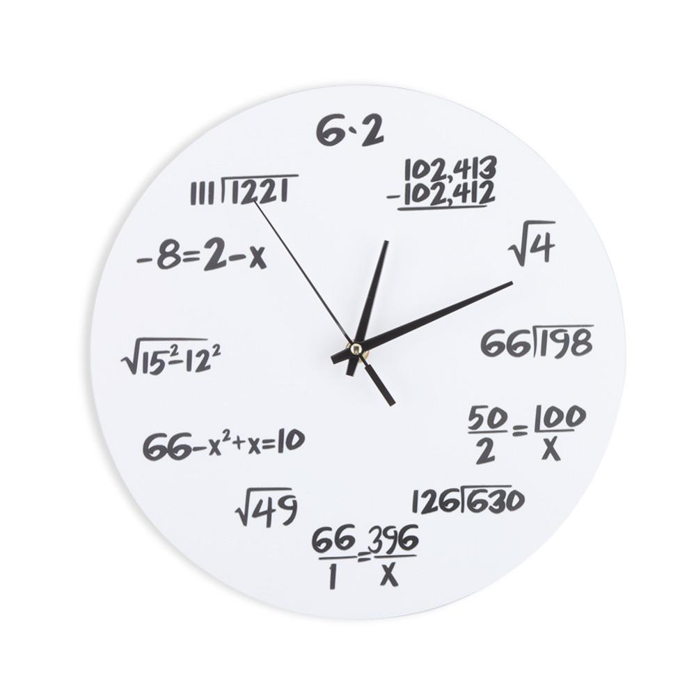 White No Tick Indoor Wall Timepiece Home Room Mounted Pointer Clock Kitchen Interior Ornament