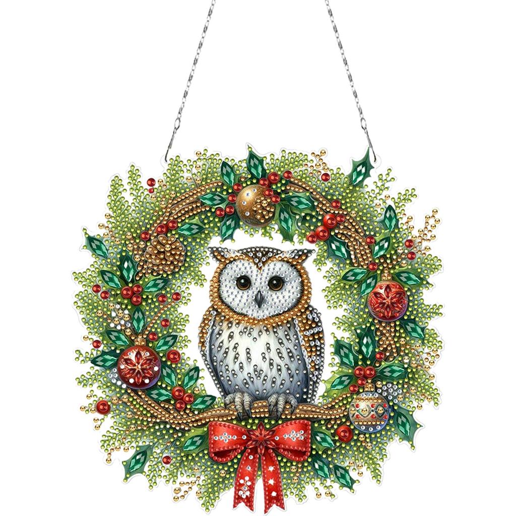 2D Flache Weihnachten DIY Hängende Diamantmalerei Kits Einseitiger Bohrer Diamantmalerei Acryl Anhänger DIY Heimdeko Hängender Charme