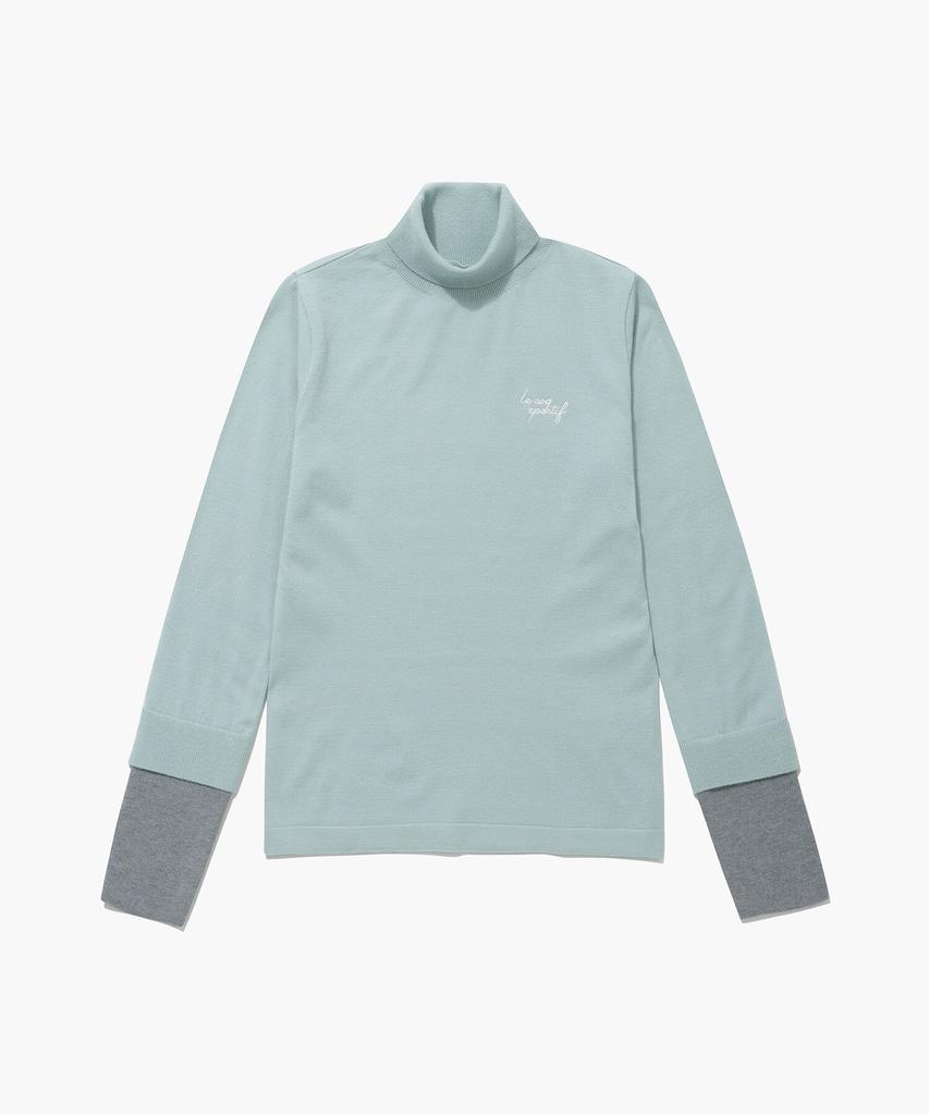 LECOQ GOLF Women'S Color-Block Sleeve High-Neck Sweater (Gp322Lkp95)