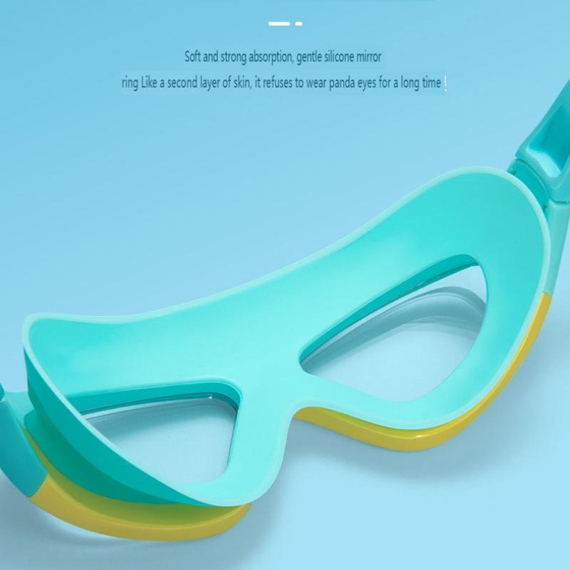 Waterproof Children's Swimming Goggles High-definition Anti-fog Wide-angle Large Frame Seal Wearing Earplugs Goggles for Kids2