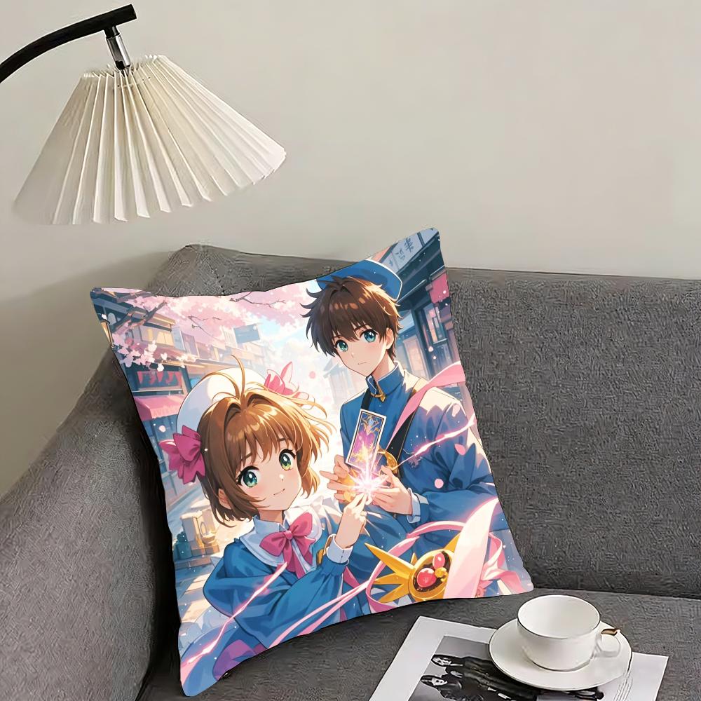Card Captor Cushion Cover Reversible Plush Pillow Cover – For Car, Sofa, Bedroom, Perfect As a Gift.