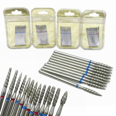 10pcsTornado llama diamante broca para uñas cortadores para manicura fresa rotativa accesorios espiral herramienta para fresas de uñas
