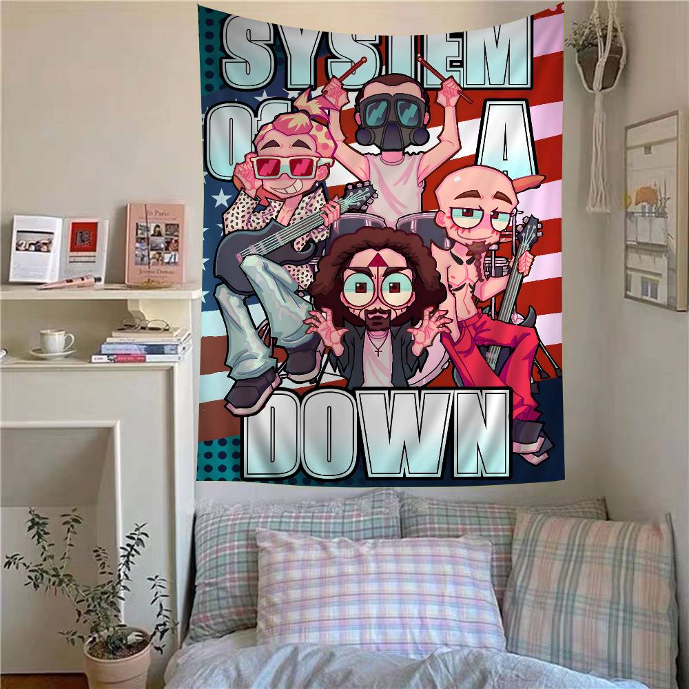 System of a Down Band Hippie Wandkleed Wandtapijten Bohemien Wandtapijten Mandala INS Huisdecoratie