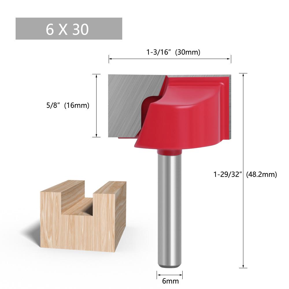 Sada frézovacích bitů z wolframové oceli s plochým dnem pro CNC router pro obrábění dřeva, 6 typů