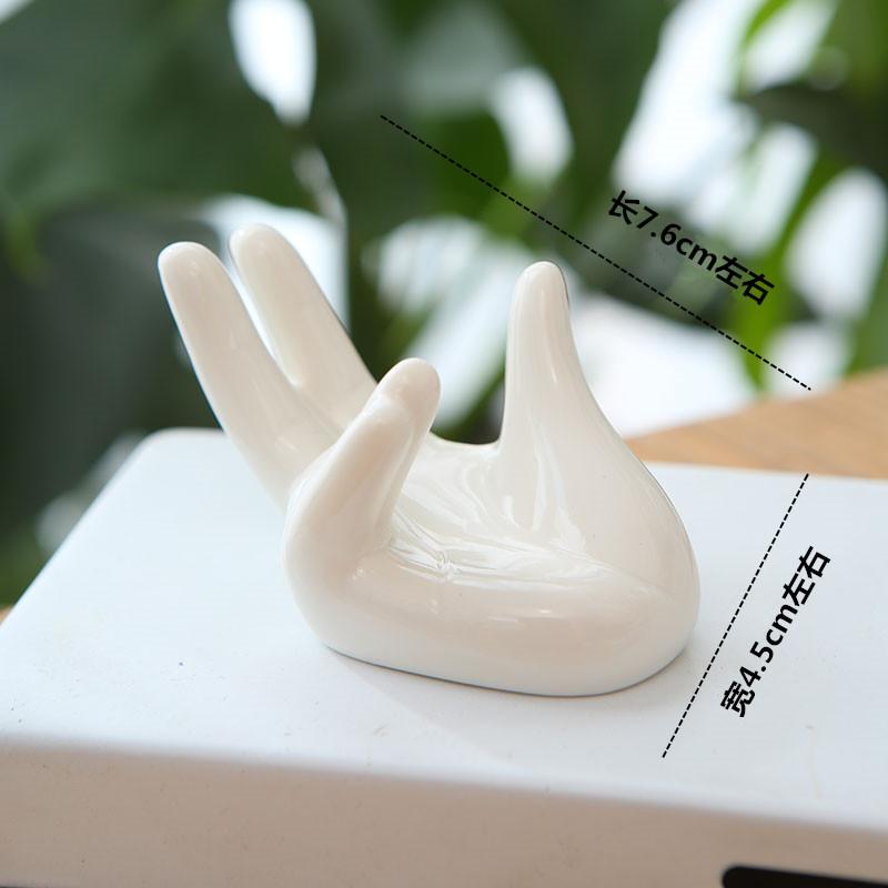 

Ceramic Buddha Hand Flower Pot, Flower Stand Accessory Base, Creative Home Dining Table Living Room Study Decoration Simple, 1Pc