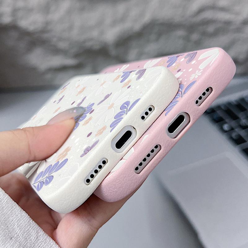 Etui ze wzorem kwiatów na iPhone 16 Pro Max 15 14 13 12 11 Wstrząsoodporne Smukłe Miękkie Silikonowe Etui Cover