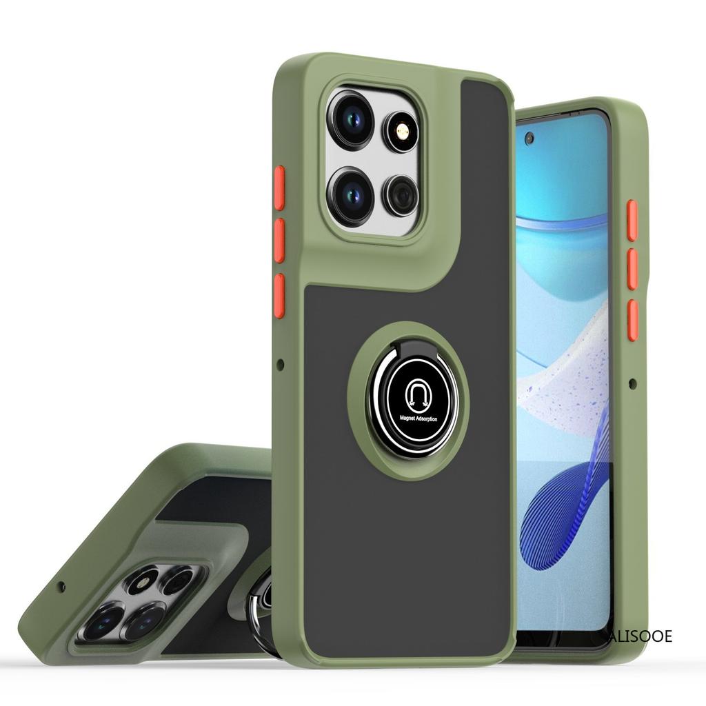 Shockproof Funda for Motorola Edge 50 Neo Fusion 50 Ultra Case Translucent Matte Ring Stand Capa for Moto Edge 50 Pro Cover