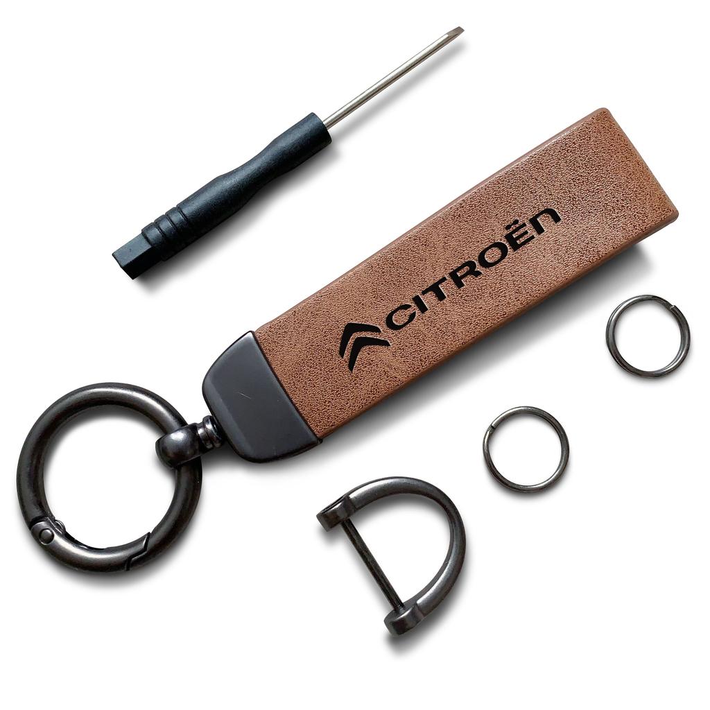 Maillard Colour Keychain Car Logo Key Chain For Citroen C5X e-C4 X e-C3 C4 C3 C5 AIRCROSS C-Elysee C-Crosser C4 Cactus Berlingo