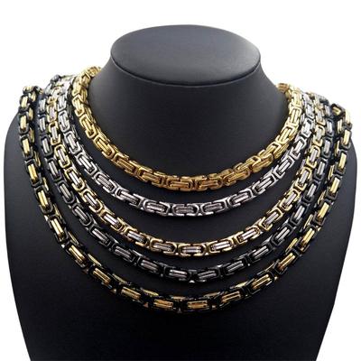 Hot Selliing Punk Necklace High Quality Stainless Steel Chain Golden Silver Byzantine Fashion Men Gifts