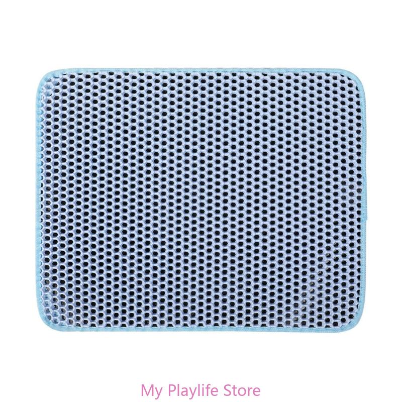 

Коврик для туалета Водонепроницаемый Наполнитель с меньшим количеством отходов Легко чистить Наполнитель с контролем рассеивания Коврик для лотка для домашних животных 30x30cm синий