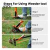 Long Handled Weed Puller Stand Up Puller, Handle 4-Claw Weeding Tool, Easy-Eject Mechanism, Garden Tool for Seniors Hand Weeder Lawn, Remove