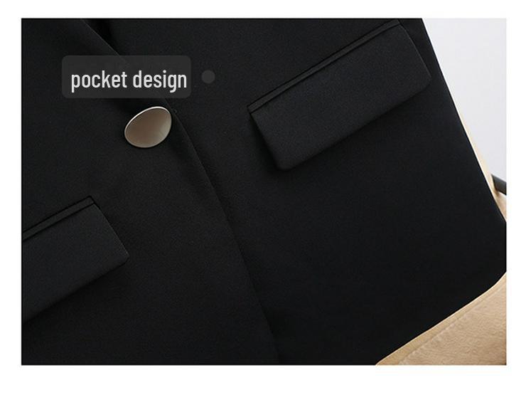 2025 Women's Slim V-Neck Sleeveless One-Button Vest - Spring/Autumn