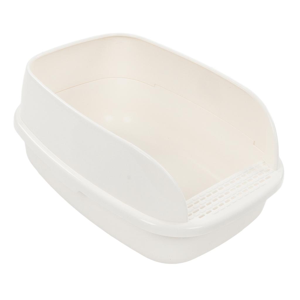 Cat Litter Box Semi Enclosed Large Capacity Prevent Sand Leakage Pet Kitten Toilet with Shovel Milk