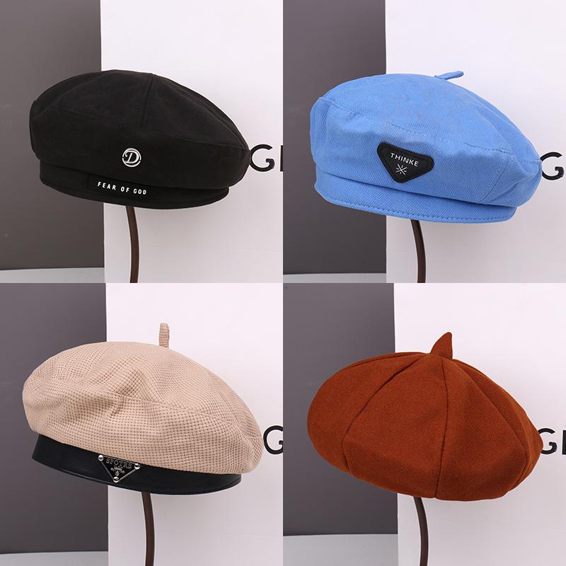 Spring and Autumn Fashion Show Face Small Beret Children Casual Big Head Circumference Painter Hat Women Newsboy Hat