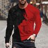 Cross Wings Pattern T-Shirt For Men Jesus Christ 3D Printed T Shirts Autumn Casual Long Sleeves Oversized Round Neck Tops Tees