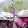 Rhinestone Bow Polymer Clay Car Rearview Mirror Hanging Ornament