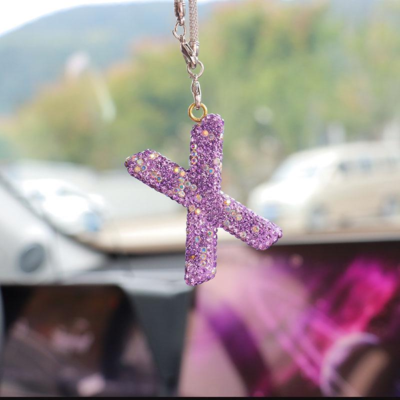 Rhinestone Bow Polymer Clay Car Rearview Mirror Hanging Ornament