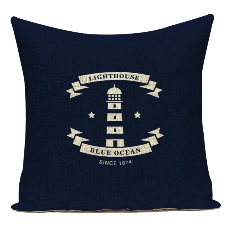 Nautical Anchor Rudder Cushion Cover Pillow Case Ocean Lighthouse Pillow Cover For Living Room Home Decorative Pillow Case