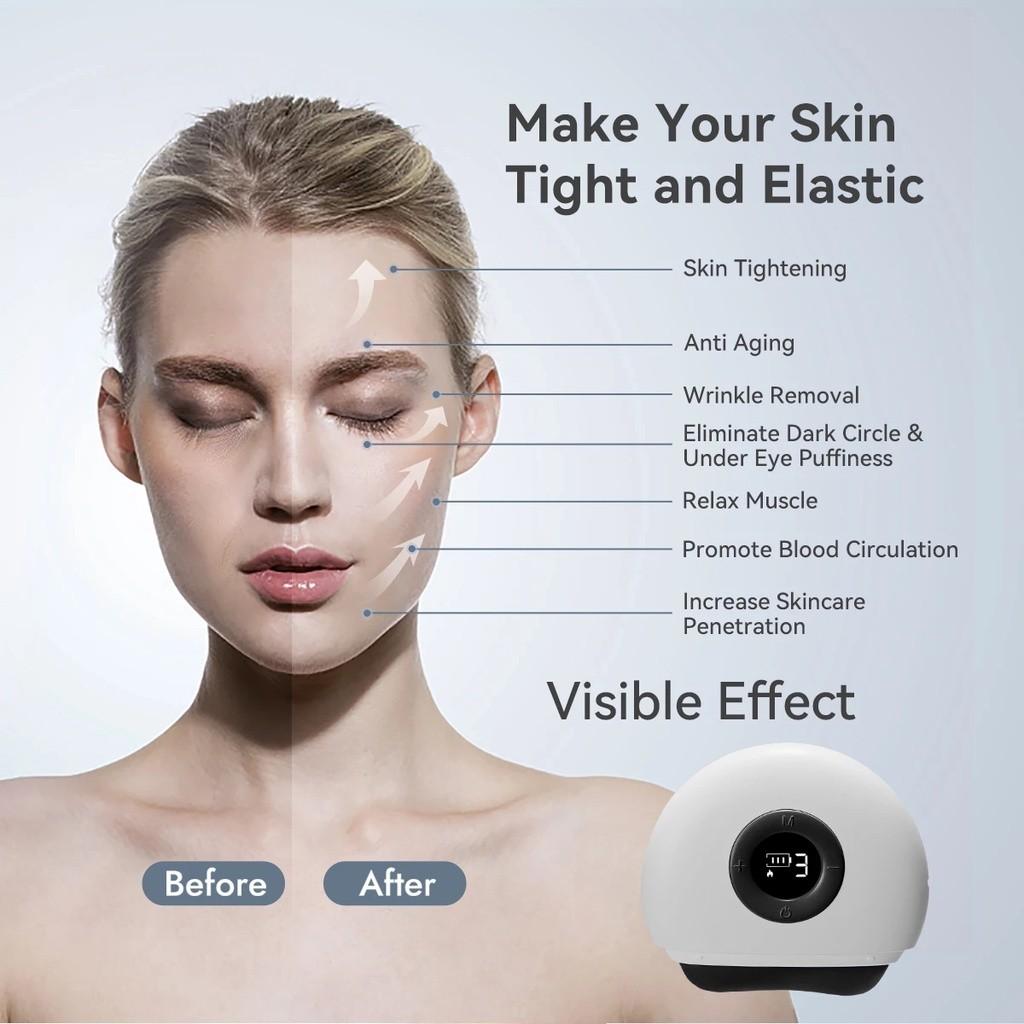Household Electric Face Massager Portable Facial Wrinkle Removal Meridian Brush Smart Gua Sha Stone