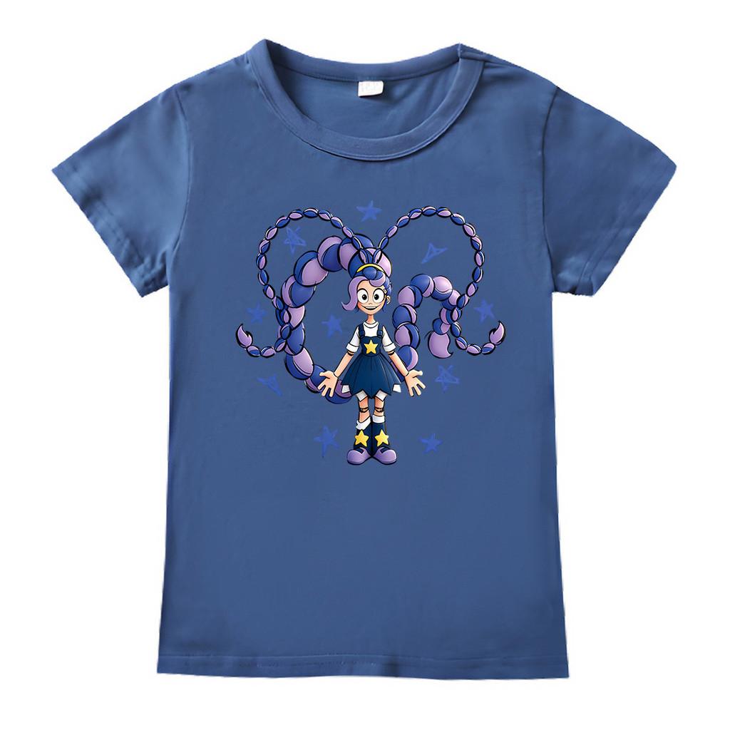 4140 Kids Girls Lily Lovebraids Cartoon Print Short Sleeves Casual T-Shirt