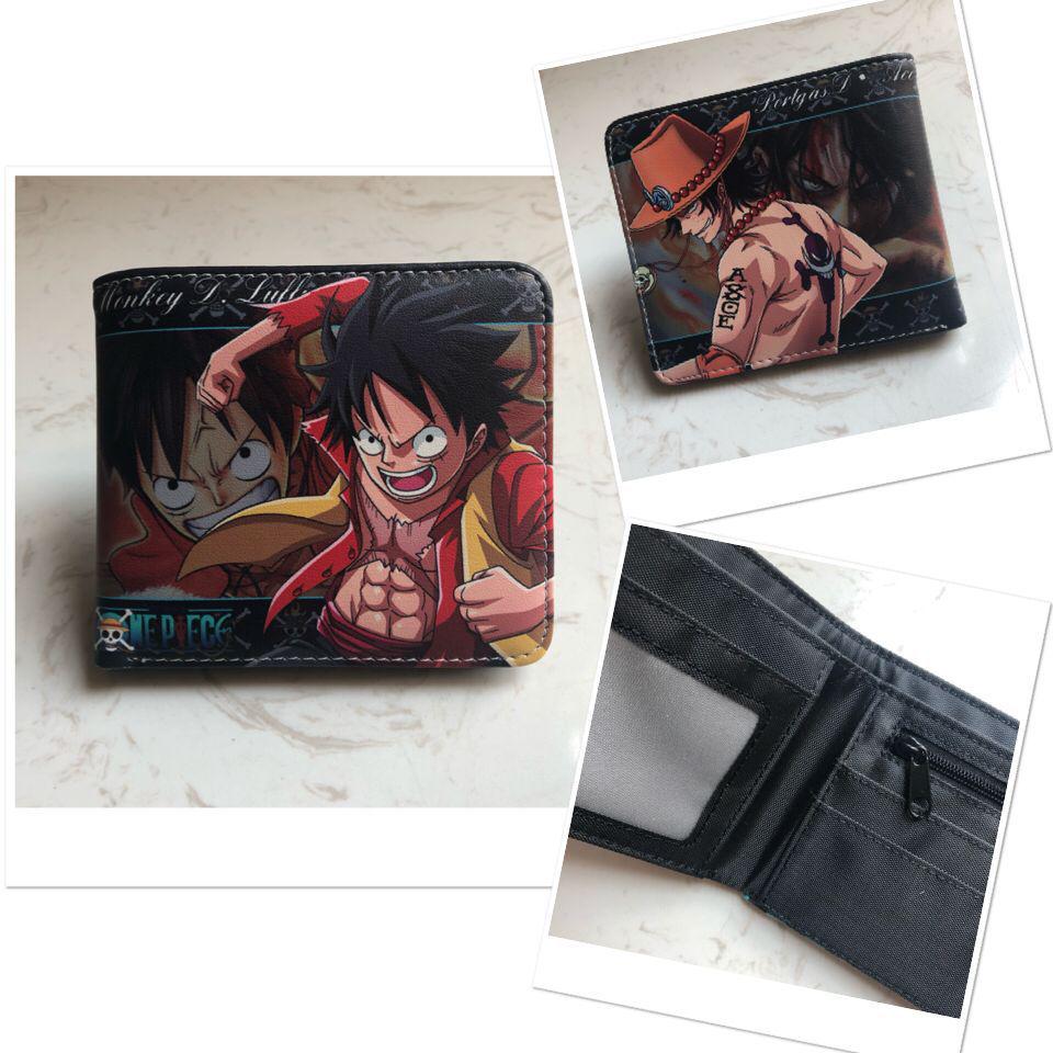 One Piece Luffy & Zoro Unisex PU skórzany krótki portfel i portmonetka