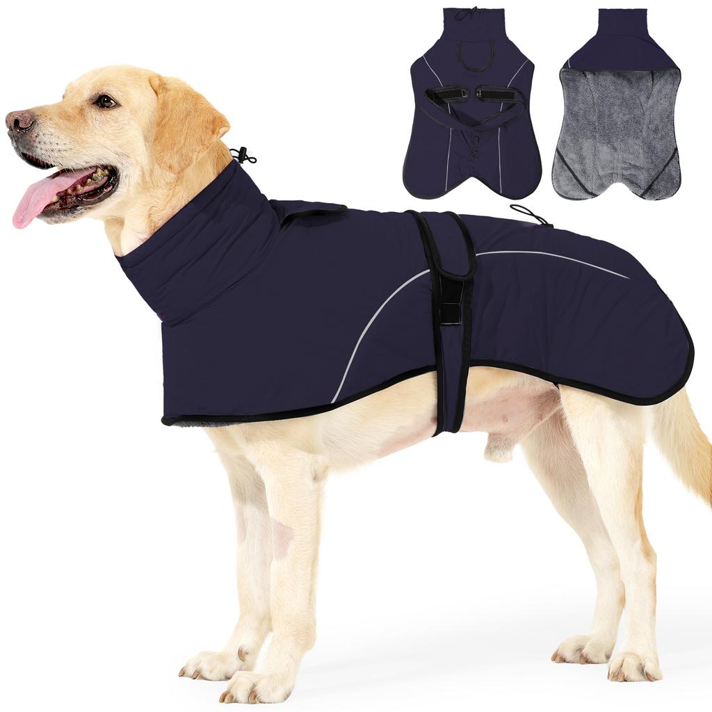 Warm Dog Coat Reflective Dog Fleece Vest Waterproof Jacket Windproof Winter Cold Weather Coats with Adjustable Buckle Jackets