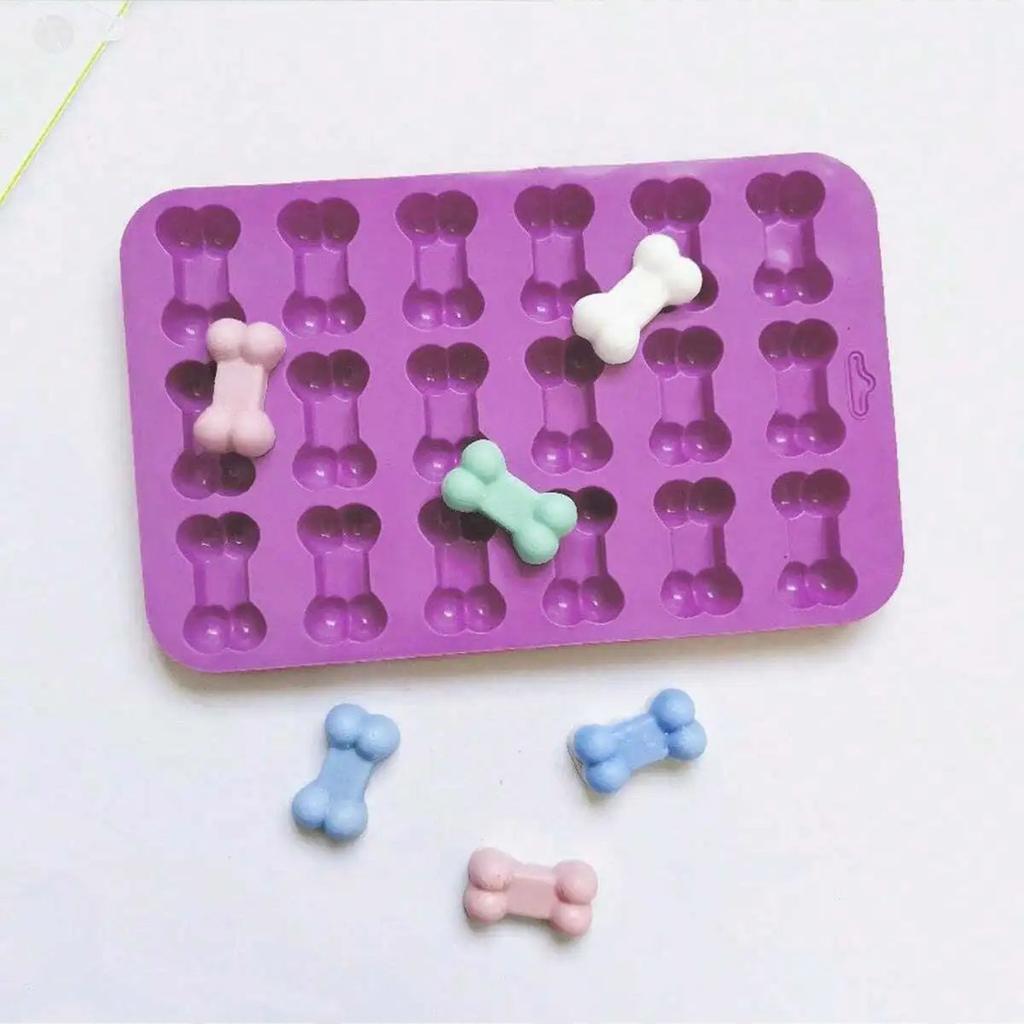 1pc-Dog Paw and Bone Shaped Silicone Mold Non-stick Food Grade Ice Tray for Chocolate Candy Cupcakes Puddings