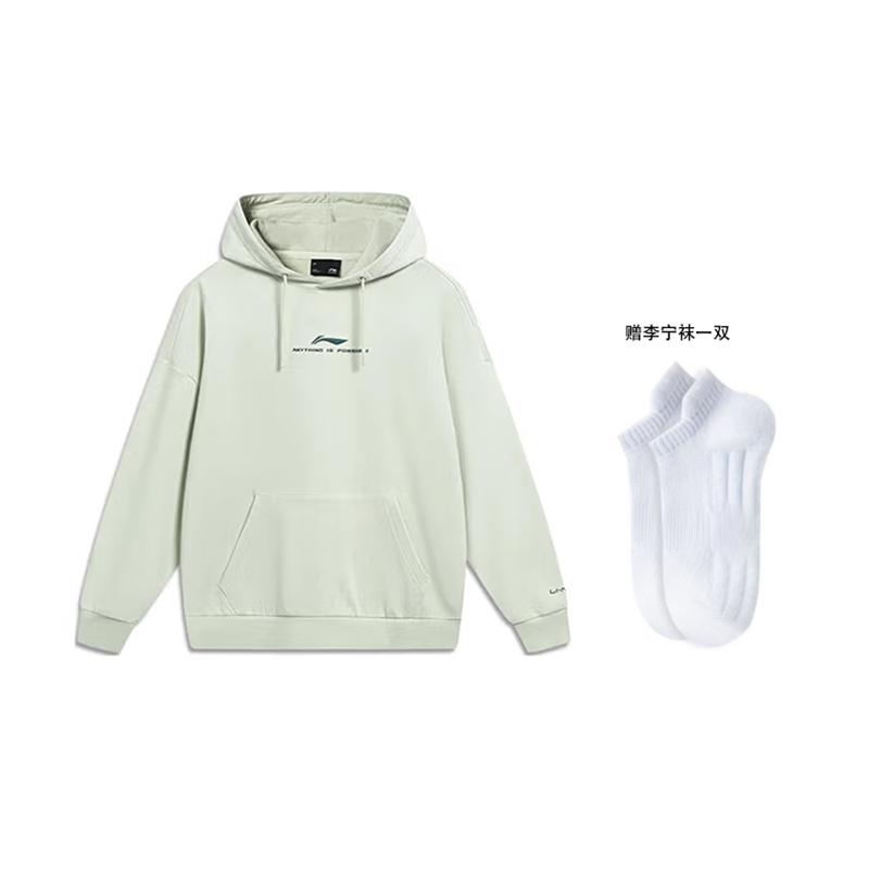 Li Ning Sweatshirt Unisex Pale Greenish White Jade AWDUC41-2