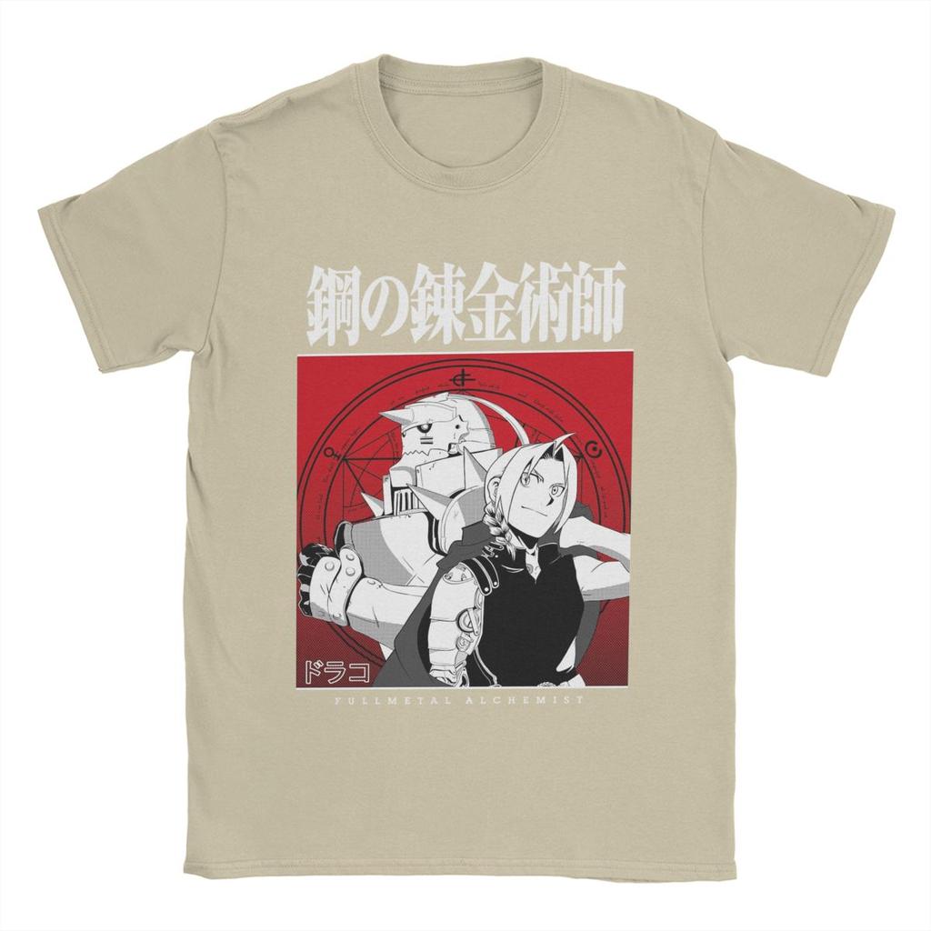 Fullmetal Alchemist T-Shirt Herren Baumwolle Geniales T-Shirt Rundhals Anime T-Shirts Kurzarm Kleidung Geschenkidee