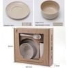 6Pcs Wheat Straw Dinnerware Set for Kids, Reusable Eco-Friendly Tableware Includes Bowl Plate Spoon Fork Chopsticks, Portable Gift Utensils