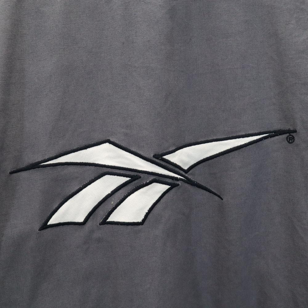 Reebok 90s Old Short Sleeve Baseball Jacket M Charcoal Gray Men's Used