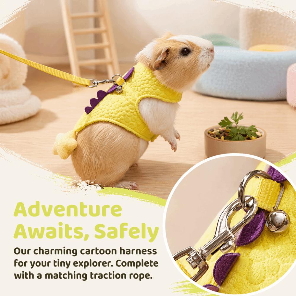 Dragon Design Ferret Vest Harness Cartoon Guinea Pig Safety Vest Cute Ferret Traction Rope Walking