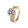 Lamp Luxury Three-Carat Super Flash Eight Hearts And Eight Arrows Zircon Ring Women'S Advanced Sense Open Index Finger Ring