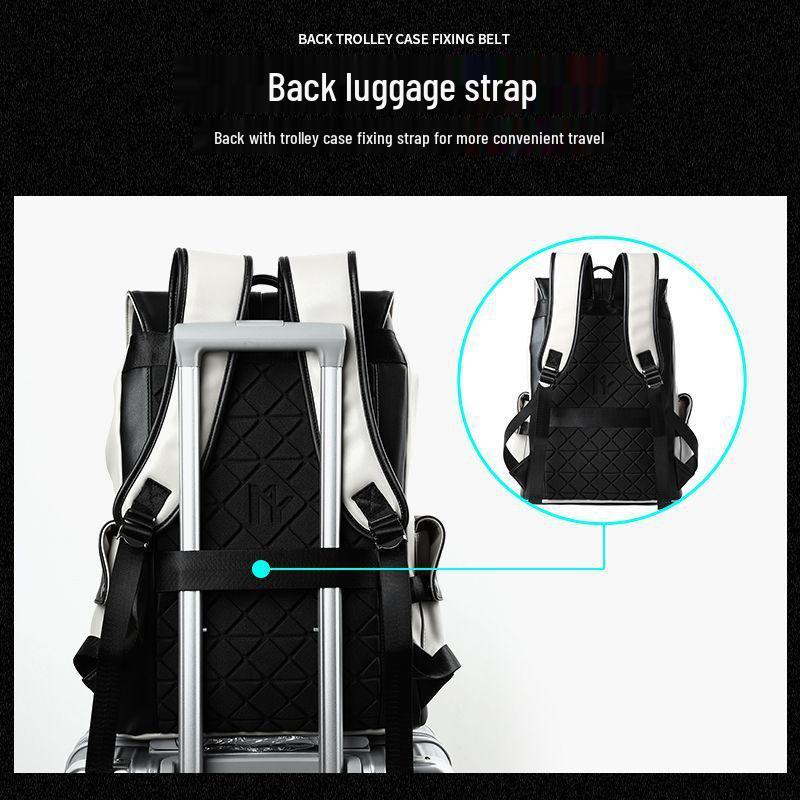 Herren Trendiger Leder Reise Laptop Rucksack - Große Kapazität, Schul- & Geschäftsgebrauch