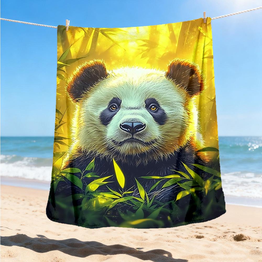 1pc Panda Bamboo Forest Outdoor Blanket - Soft Flannel Cozy for Travel & Camping - All-Season Warm Bed Cover, Machine Washable yy251229069 75x90cm