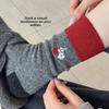 Children's Wool Socks for Autumn and Winter, Thick and Warm Cotton Socks, Cute Apple and Dog Cartoon Embroidered Cashmere Puff Socks
