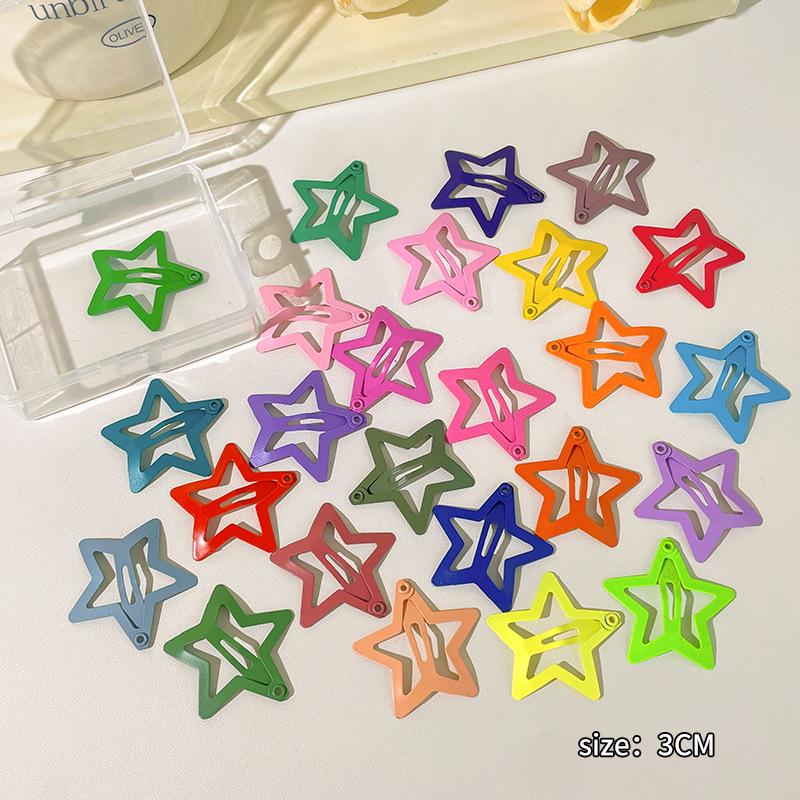 Y2K Dopamine Color Pentagram Small Hair Clip for Women & Kids - Cute Bangs & Side Hair Accessory