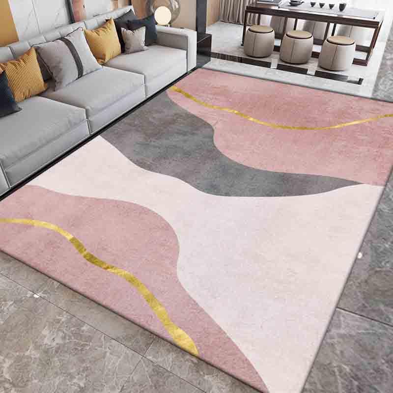 Large Area Rug Non-Woven Washable for Living Room Bedroom Study Nordic Ins Style Commercial Home Decor