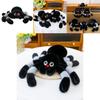 Black And White Spider Plush Doll With Soft Rabbit Fur For Play And Decor